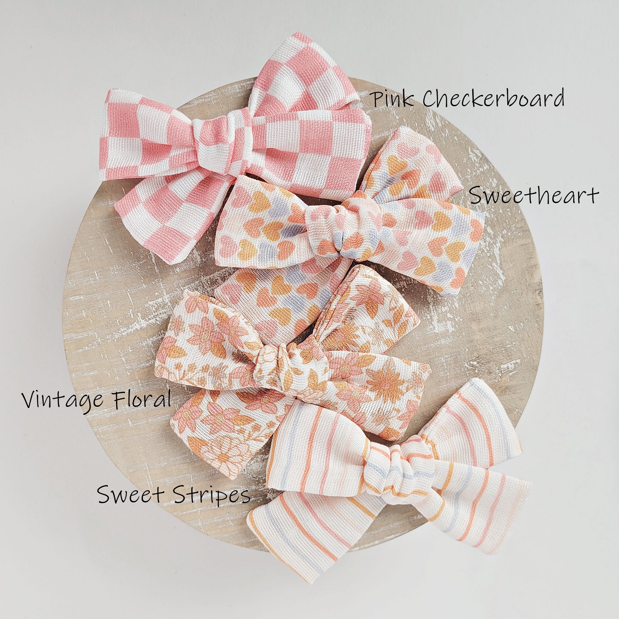 'Muslin Print Bow' Headband or Clip // Sweet Stripes