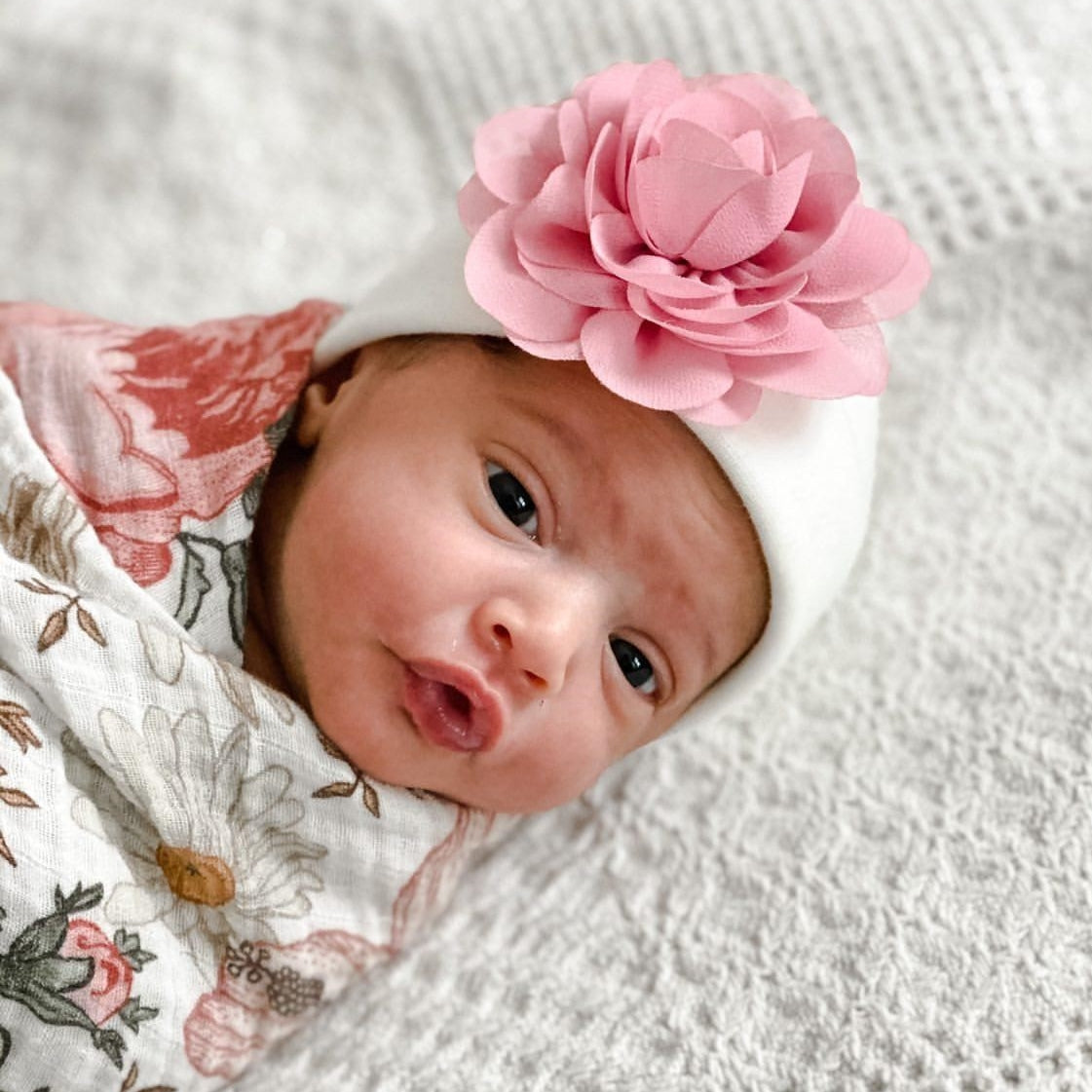 'Blossom Flower' Baby Hat // Rose