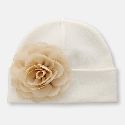 'Blossom Flower' Baby Hat // Beige