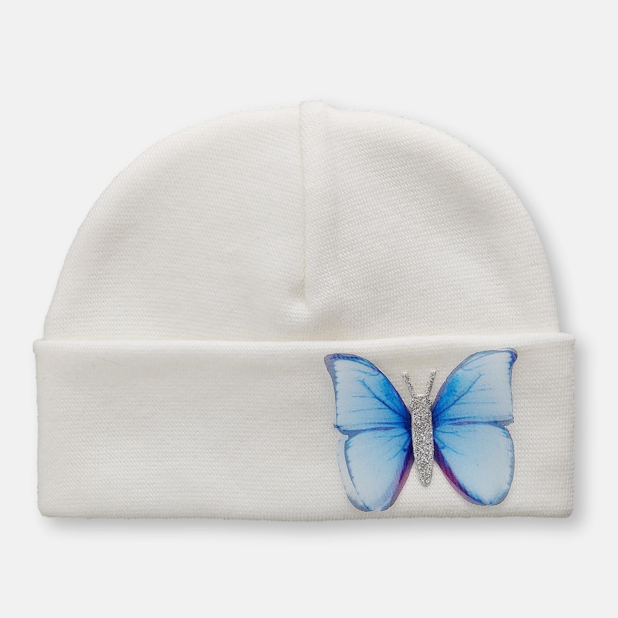 'Butterfly' Baby Hat // Blue