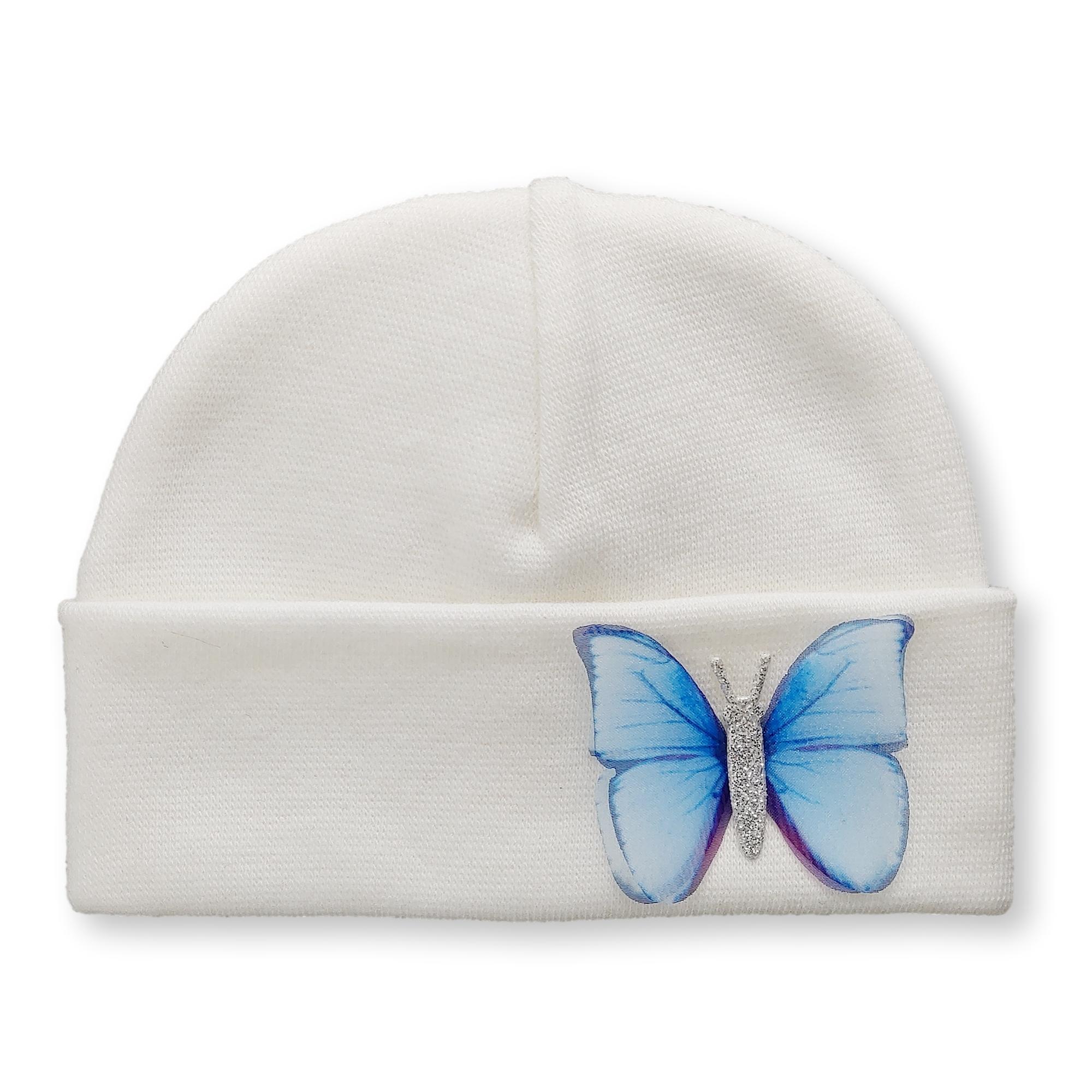 'Butterfly' Baby Hat // Blue