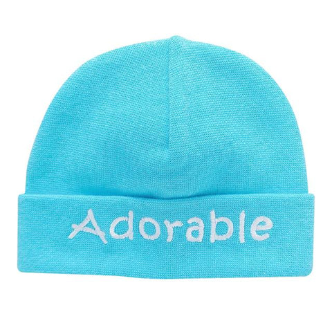 Embroidered Hat Turquoise // Adorable