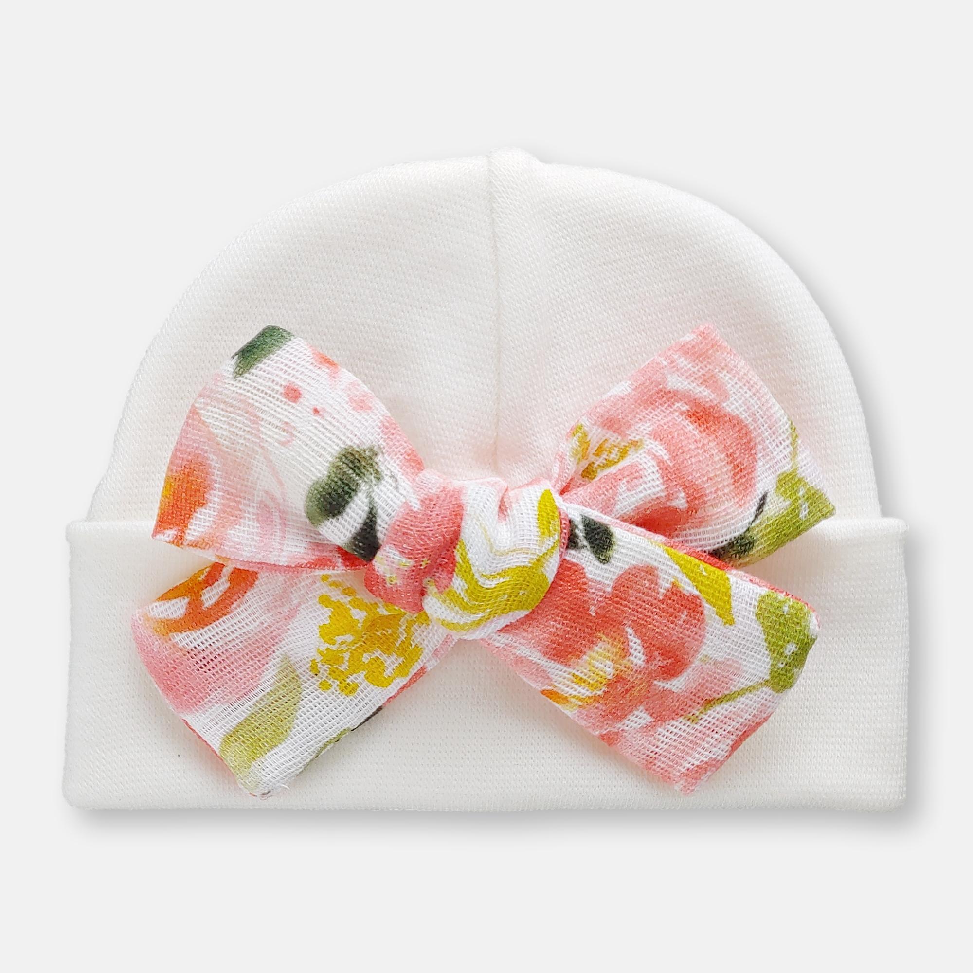 'Muslin Bow' Baby Hat // Floral Dreams