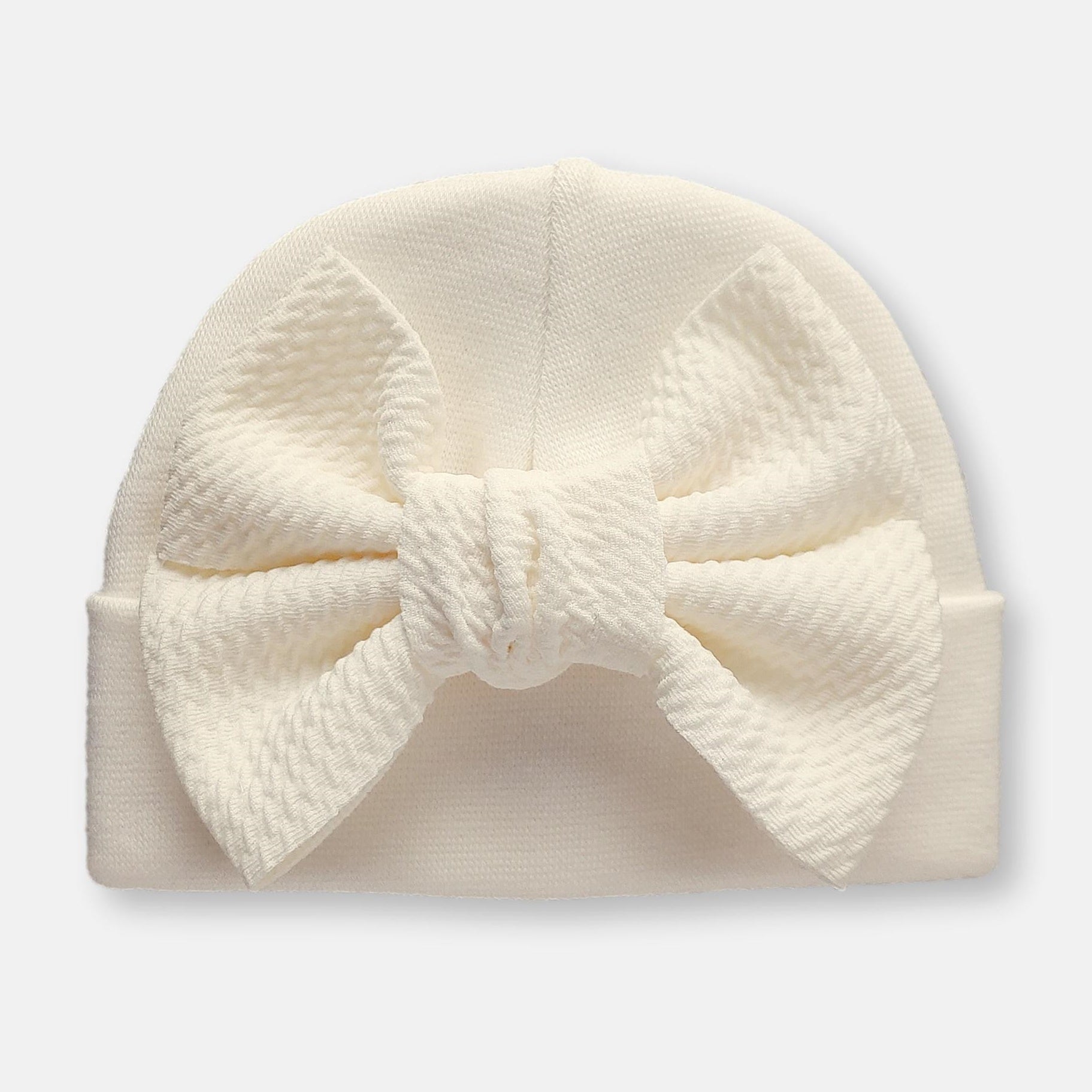 'Little Poppy' Bow Baby Hat // Ivory