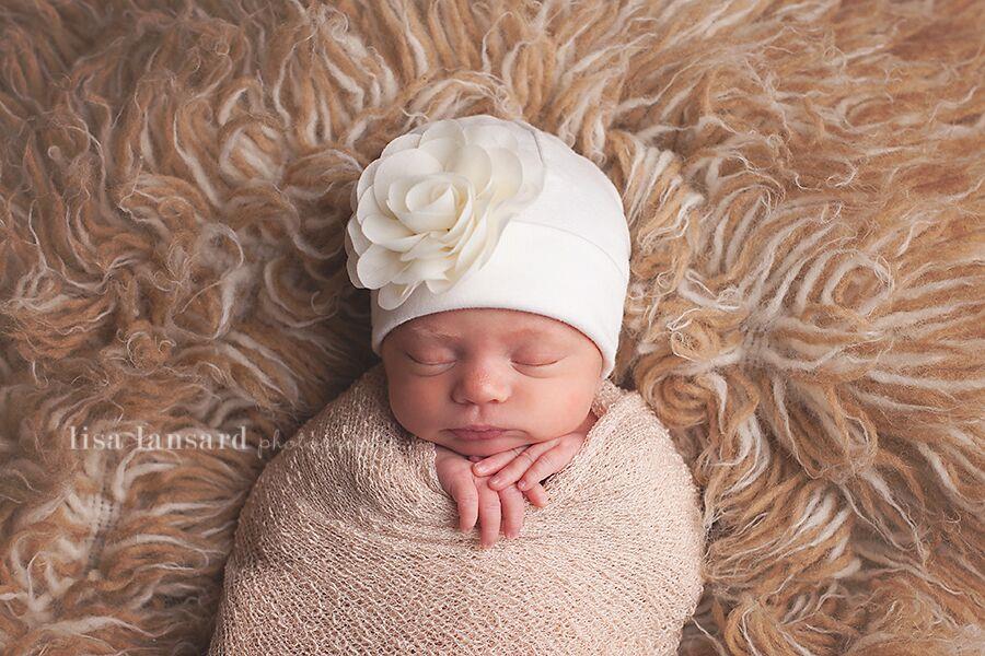 'Blossom Flower' Baby Hat // Ivory
