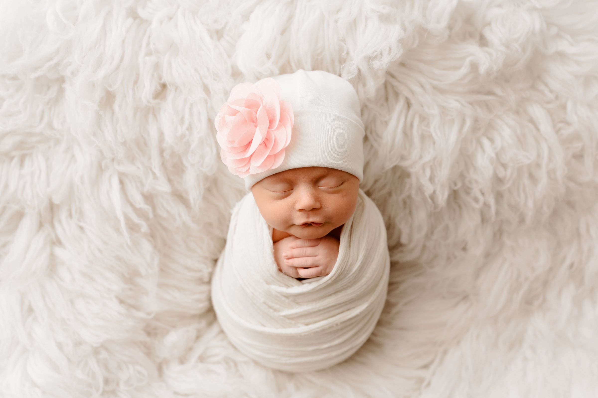 'Blossom Flower' Baby Hat // Peach