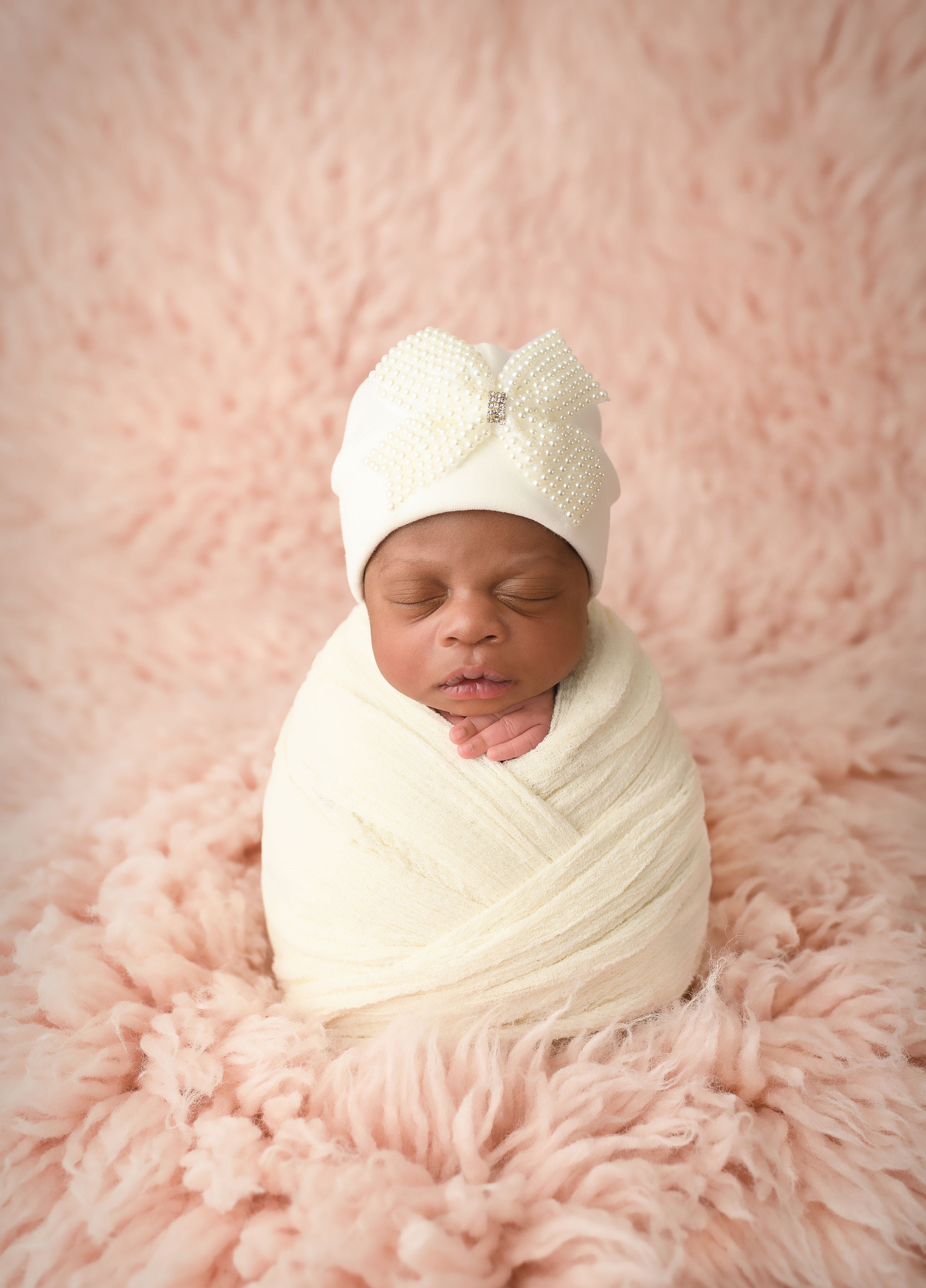 'Little Princess' Baby Hat // Pearl Bow