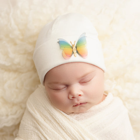 'Butterfly' Baby Hat // Rainbow