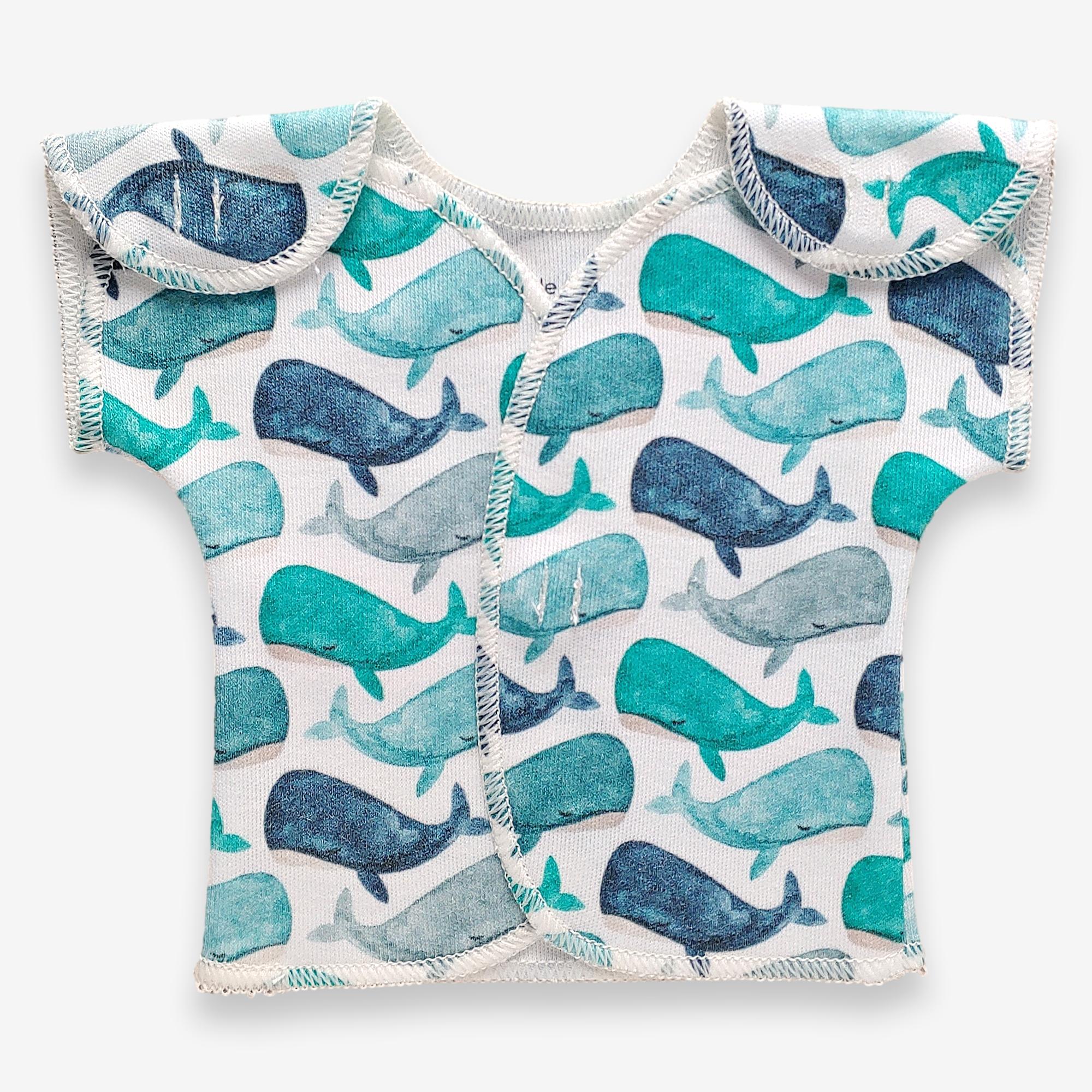 Organic Preemie T-Shirt // Watercolor Whales