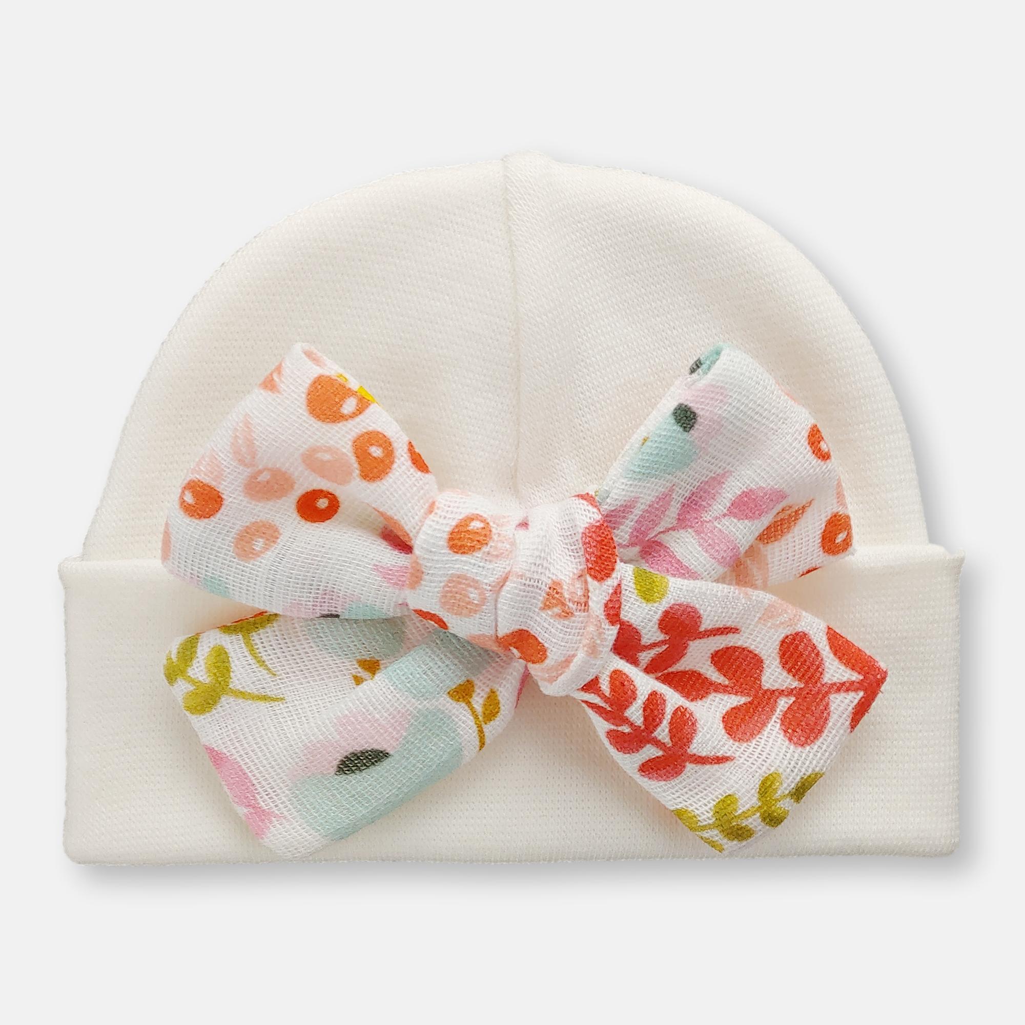 'Muslin Bow' Baby Hat // Whimsy Floral