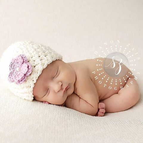 'Blossom' Crochet Hat // Honey Lavender