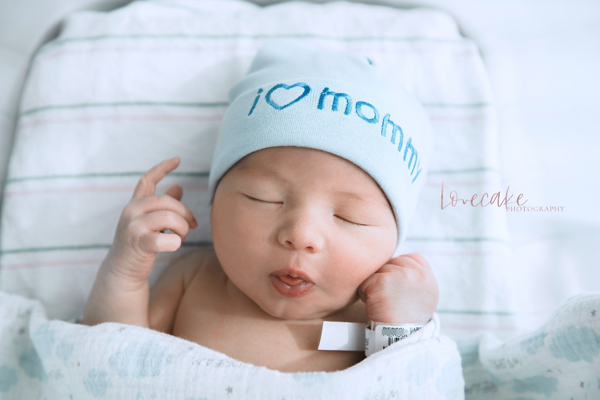 Embroidered Hat Blue // I Love Mommy-Embroidered Hats-UniqueKidz
