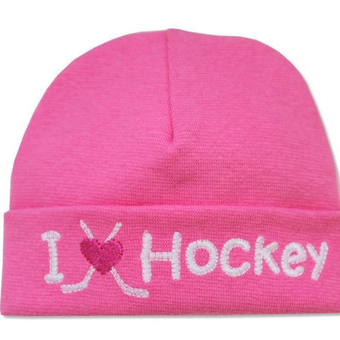 Embroidered Hat Fuchsia // I Love Hockey