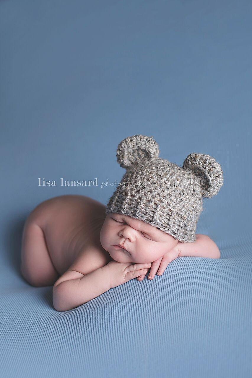 'Little Bear' Crochet Hat // Grey Marble-Little Bear Hat-UniqueKidz