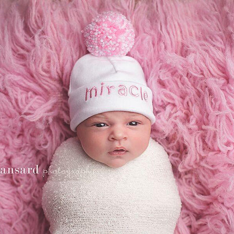 'Pom Pom' Baby Hat // Miracle Pink