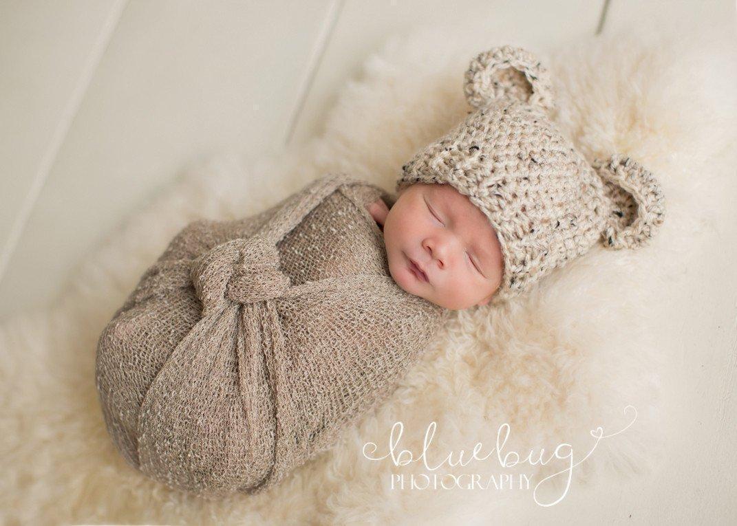 Preemie 'Little Bear' Crochet Hat // Oatmeal-Little Bear Hat-UniqueKidz