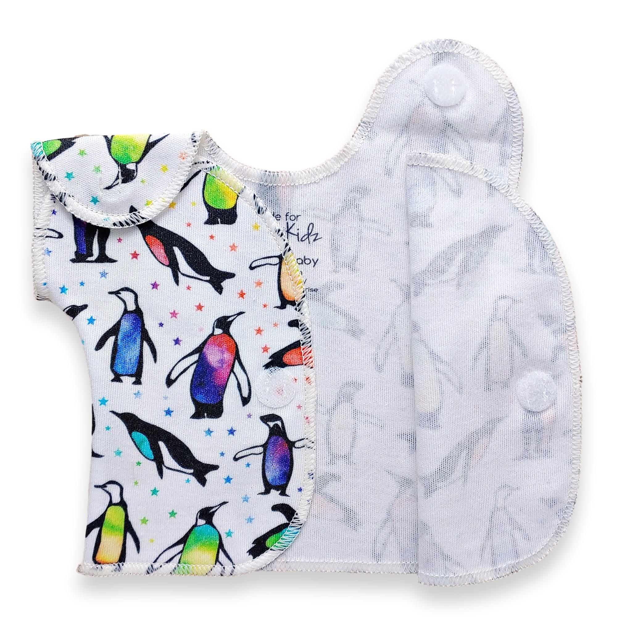 Organic Preemie T-Shirt // Rainbow Penguins